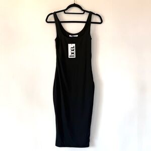 NWT Because Of Alice Black Tank Midi Dress